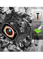 ICS Ultra 49mm Protective Shockproof Band for Apple Watch with Bumper Rugged Men TPU Sport Case, Black