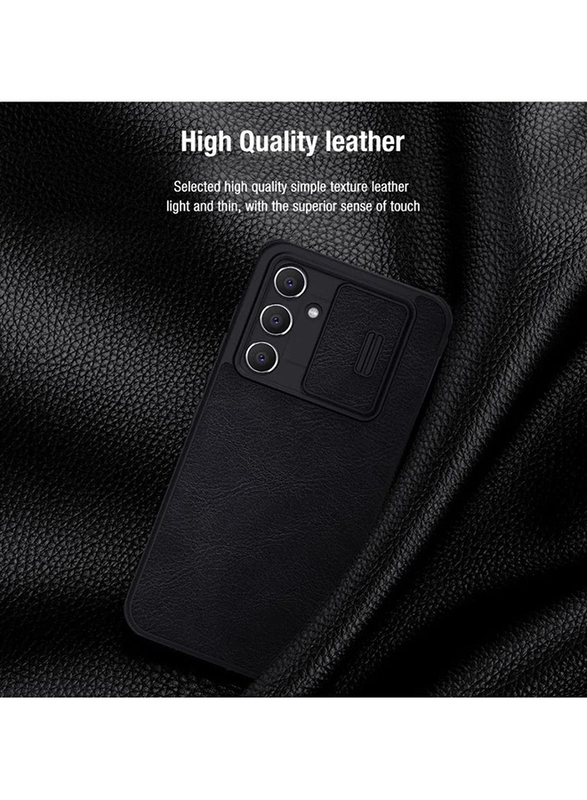 Nillkin Samsung Galaxy A54 5G Qin Leather Mobile Flip Case Cover with Slide Camera Protection, Black