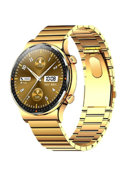Haino Teko German Full Touch Screen IP68 Waterproof Smartwatch with Stainless Steel Band, Bluetooth Calling, Gold