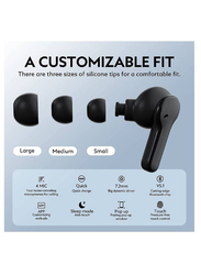XiuWoo Wireless Bluetooth Earbuds TWS Waterproof In-Ear ENC Noise Cancelling Deep Bass Touch Control HIFI Stereo 30H Playtime Earphone for Android iPhone, Black
