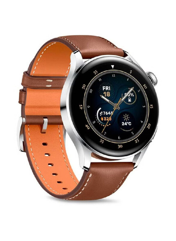

Generic Replacement Genuine Leather Strap for Huawei Watch GT3 Pro, Brown