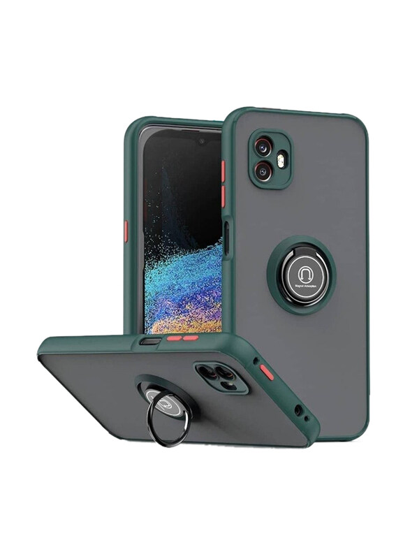 

Generic Silicone Protective Bumper Shockproof Camera Protection with 360 Rotation Car Mount Magnetic Ring Holder Case Cover for Samsung Galaxy A04, Green