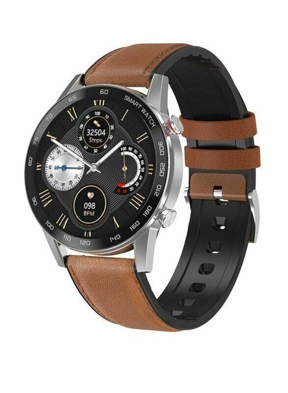 

Hyx HD Touch Screen Fitness Tracker Bluetooth Call Lifestyle Smartwatch For Android IOS Silver/Brown