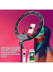 Mobile Phone Ring Fill Light with Tripod, Multicolour