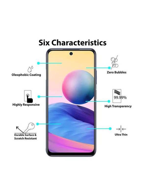 Xiaomi Redmi Note 10 Pro Max Mobile Phone Tempered Glass Screen Protector, 2 Piece, Clear