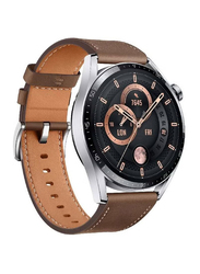 Replacement Genuine Leather Strap For Huawei Watch GT3 Pro, Brown