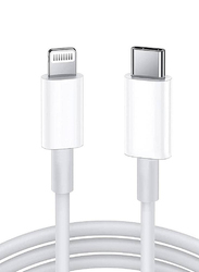 2-Meter Fast Charger Sync Cable, USB Type-C to Lightning for Apple Devices, White