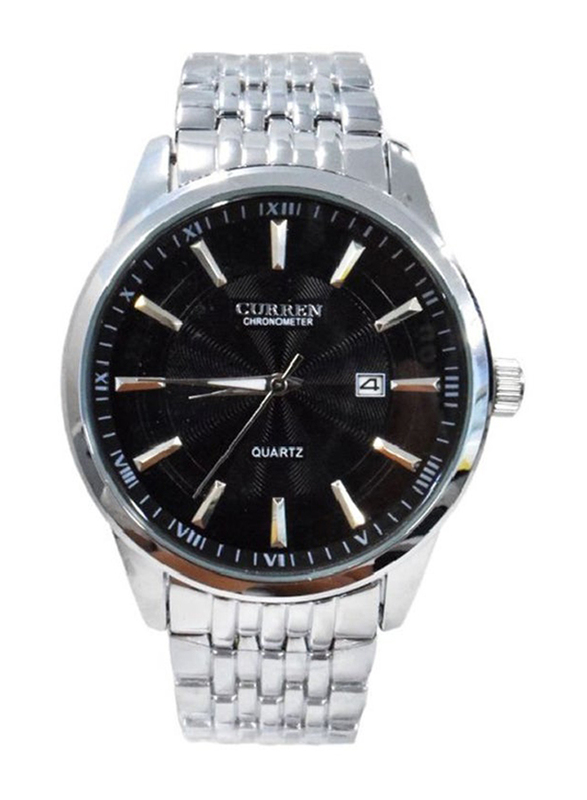 Curren Analog Watch for Men with Stainless Steel, 8052, Silver-Black
