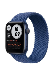 Braided Solo Loop Watch Band for Apple Watch Series 7 45mm, Blue