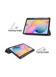 Samsung Galaxy Tab S6 Lite (SM-P610/P615/P617) Protective Smart Slim Stand Hard Flip Tablet Case Cover with & Pen Slot, Black