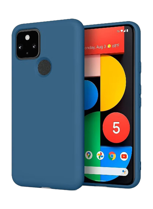 

Zoomee Google Pixel 5 Protective Shockproof Soft Liquid Silicone Gel Rubber Bumper Mobile Phone Case Cover, Blue