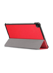 Samsung Galaxy Tab S6 Lite (SM-P610/P615/P617) Protective Smart Slim Stand Hard Flip Tablet Case Cover with Screen Protector & Pen Slot, Red