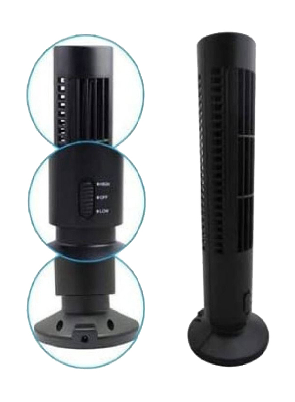 Desk Cooling Tower Fan for Summer Home Travel & Desktop, Black