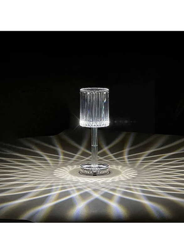 XiuWoo Romantic Night light Touching Control Modern Crystal Table Lamp, White