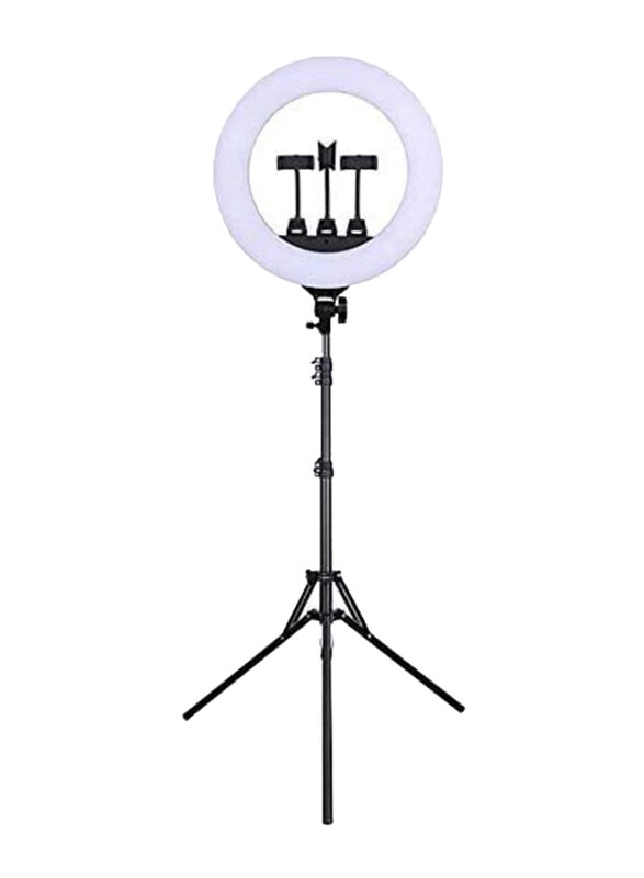 18-inch Ring Light with Tripod Stand, Black/White