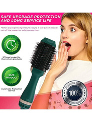 Arabest Professional Hot Air Styler One Step Hair Dryer Brush Comb, Green/Black