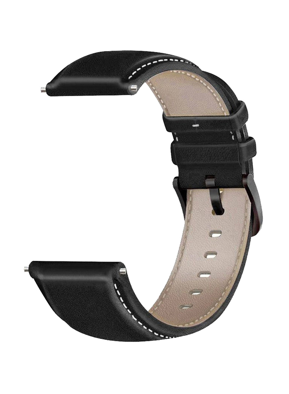 Genuine Leather Replacement Strap for Huawei Watch GT3, Black