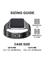 Stainless Steel Strap for Apple Watch Series 7/6/5/4/3/2/1/SE 42mm 44mm 45mm, Black