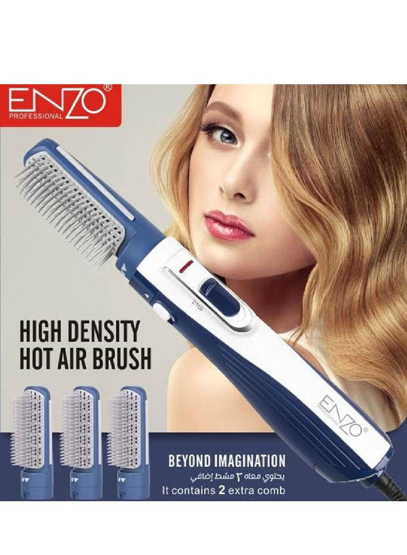 Enzo High Density Hot Air Hair Brush, Blue/White