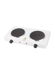 Arabest Electric Double Hot Plate with Auto-Thermostat, White
