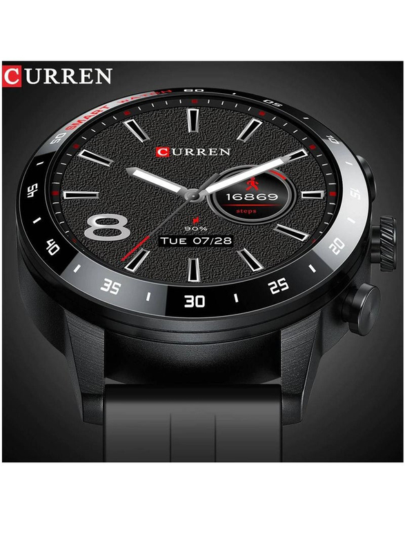 Curren New Men Smartwatches With Big Screen Retina HD 1.3 Inch Long Standby Fitness Sports, IP68 Waterproof, Black