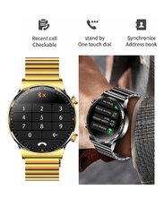 Haino Teko Germany Full Touch Screen Stainless Steel Bluetooth Call IP68 Waterproof Smartwatch, Gold