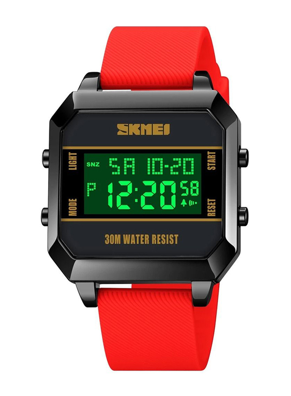 SKMEI Digital Watch Unisex, Water Resistant, 1848, Red-Black