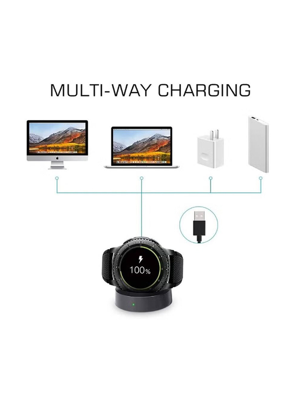 Magnetic Wireless Power Charging Station Dock for Samsung Watch Gear S4, Black