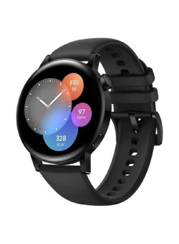 Soft Silicone Replacement Strap for Huawei Watch 3/3 Pro, Black