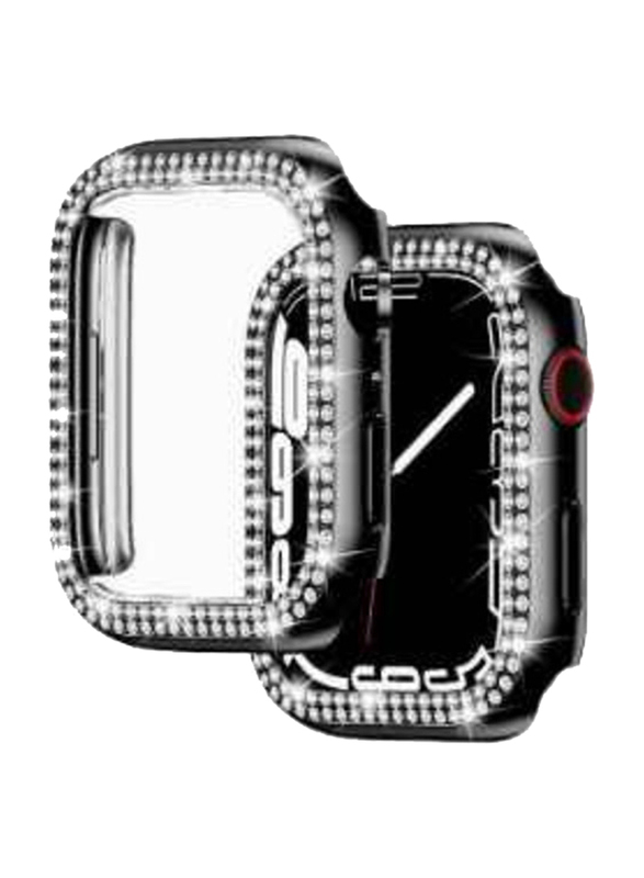 Bling Crystal Diamond Bumper Frame for Apple Watch 45mm, Black