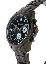 Curren Analog Watch for Men with Metal, 8009, Black
