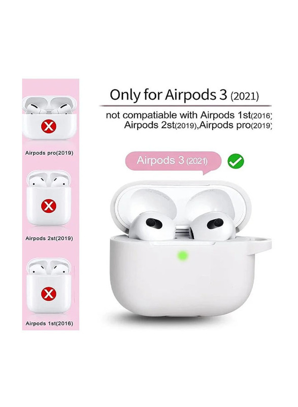Apple AirPods 3 (3rd Generation) Silicone Protective Case Cover, White