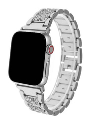 Stylish Replacement Band Strap for Apple Watch 38/40/41mm, Silver