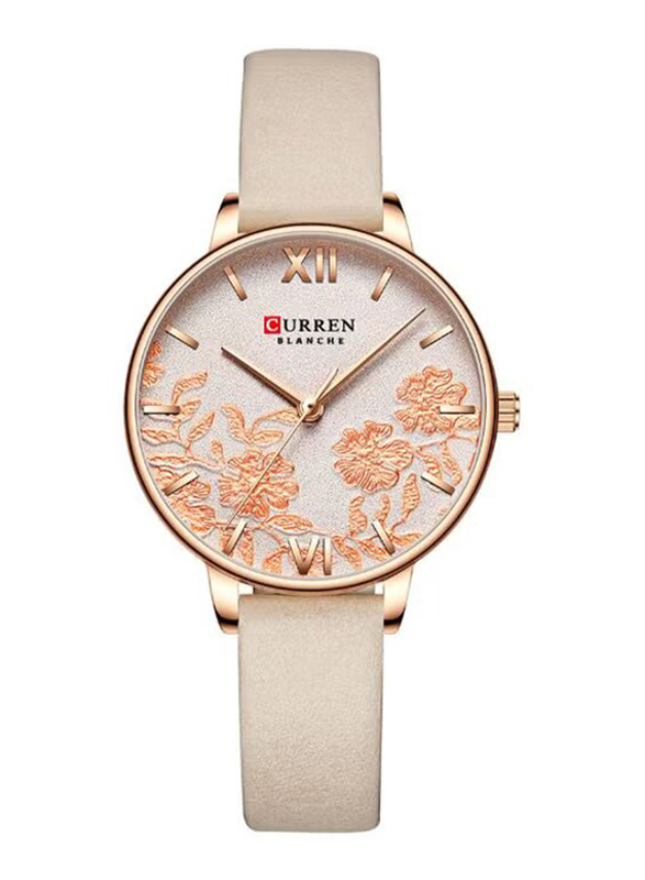 Curren Analog Watch for Women with Alloy Band, Water Resistant, J4272BE-KM, Beige