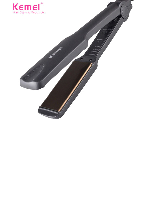 Kemei Professional Hair Straightener Ceramic Heating Plate Hair Irons Styling Tools with Fast Warm-up Thermal Performance, KM-329, Black