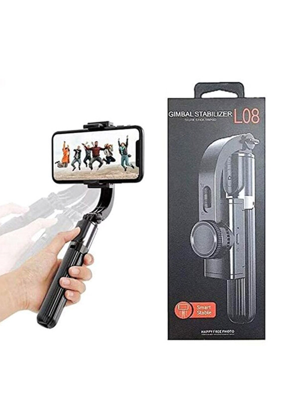 

Generic L08 Bluetooth Handheld Gimbal Stabilizer with Tripod for Smartphones, Black