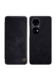 Nillkin Huawei P50 Pro Qin Series Classic Flip Leather Protective Mobile Flip Case Cover, Black