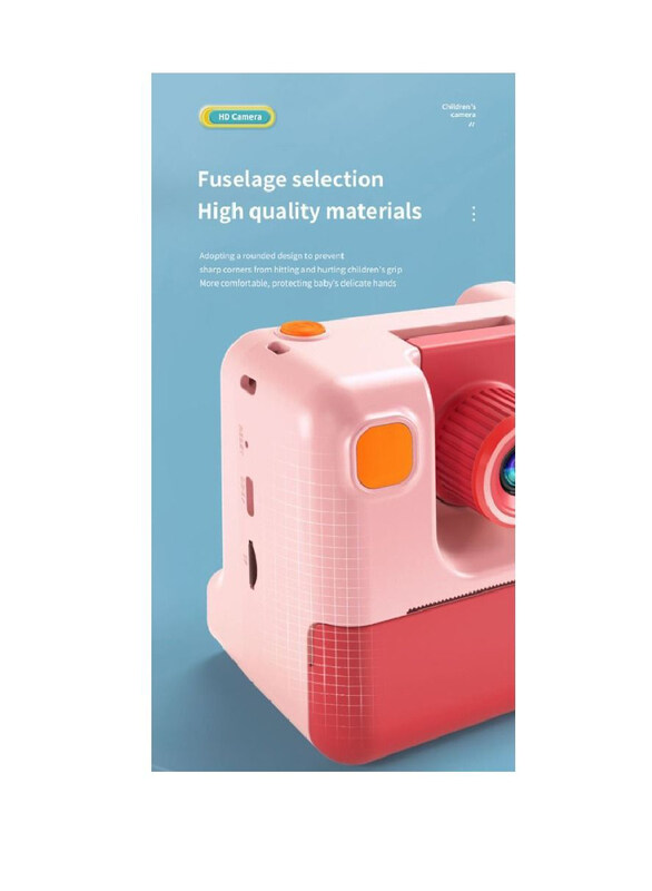 XiuWoo Instant Print Kids Camera with TF Card Print Paper, 26MP, Pink