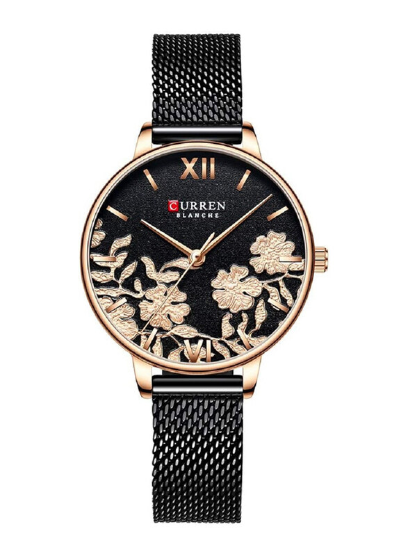 

Curren Analog Watch for Women with Alloy Band, Water Resistant, J4272B-2-KM, Black