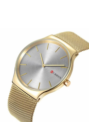 Curren Analog Watch for Men with Stainless Steel Band, 8256, Gold-Silver
