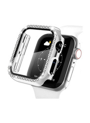 Diamond Watch Cover Guard Shockproof Frame for Apple Watch 41mm, Silver