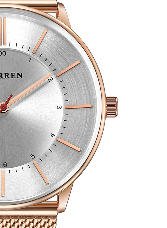 Curren Analog Watch for Men with Stainless Steel Band, Water Resistant, 8303, Rose Gold-Silver