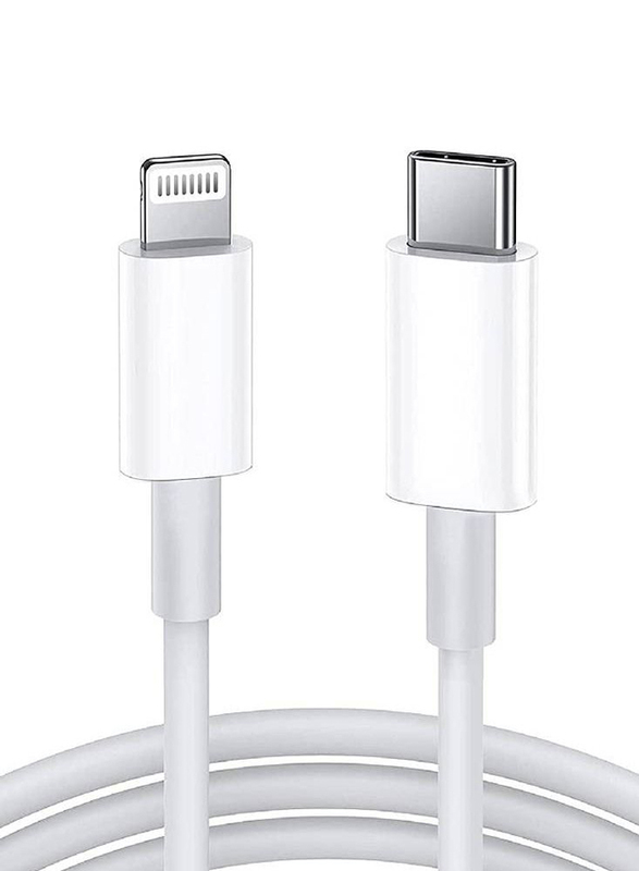 2-Meter Sync Cable, Fast Charger USB Type-C to Lightning for Apple Devices, White