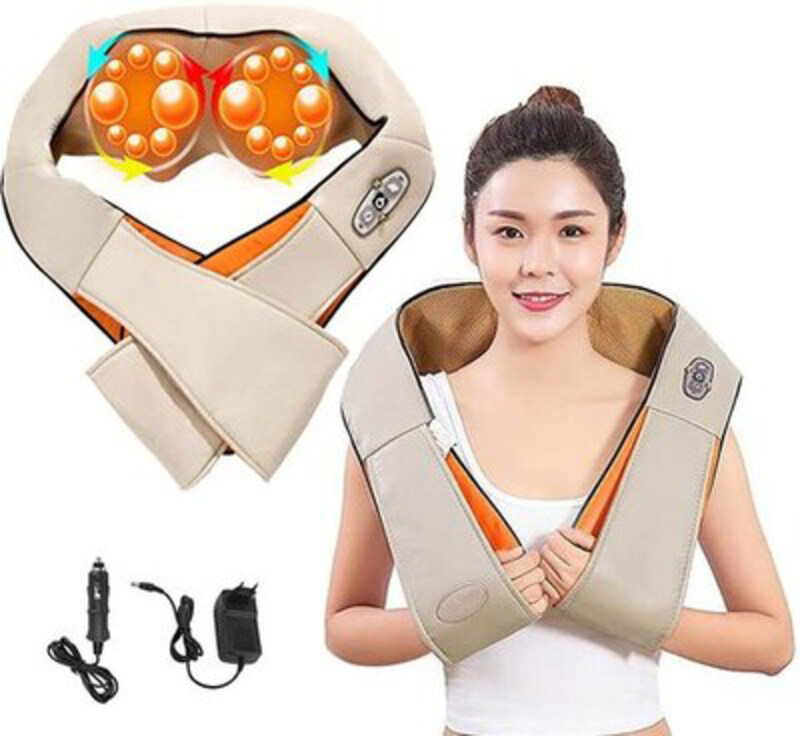 

The Mohrim Kneading Neck Shoulder Body Massager with Heat, One Size, Beige