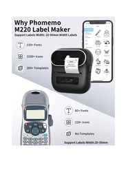 Phomemo M220 Label Maker Label Printer Bluetooth Thermal Sticker Printer, Back