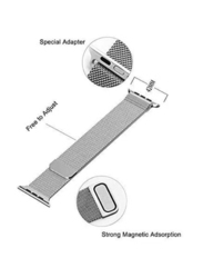 Replacement Milanese Loop Strap for Apple iWatch Series Band 38/40mm, Silver