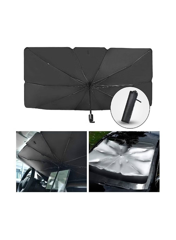 Car Sun Shade for Windshield Foldable Sunshades Umbrella, Black