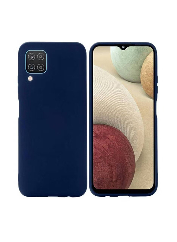 Samsung Galaxy A12 Protective Silicone Mobile Phone Case Cover, Blue