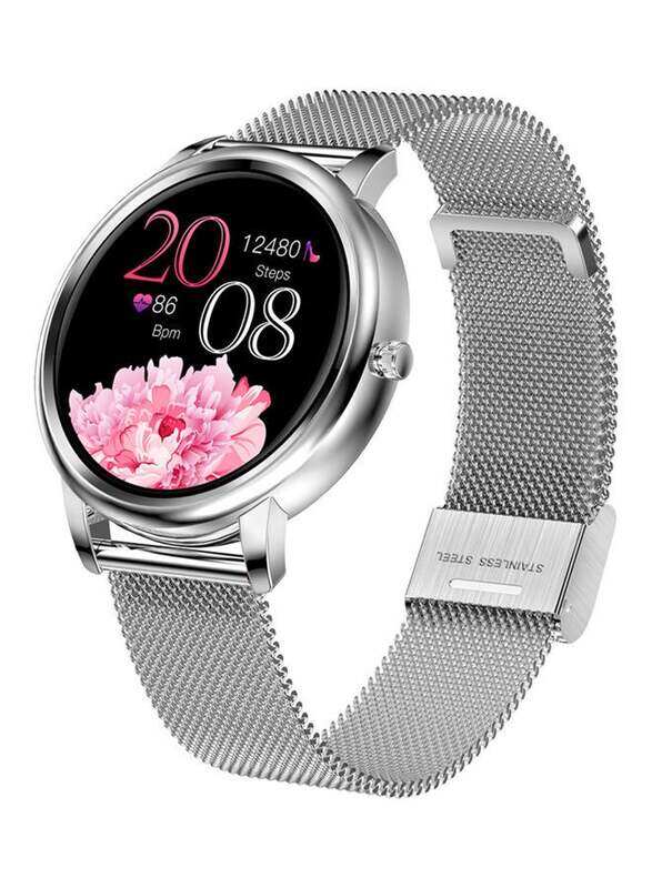 

Hyx MK20 Smart Watch 1.09-Inch IPS Full-Touch Screen BT4.0 For Women Silver