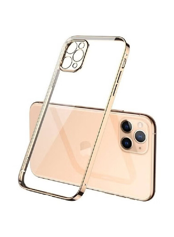 

Generic Apple iPhone 13 Pro Max Camera Protection Anti-drop Matte Translucent Shell Aluminum Alloy Frame Anti-Fall Phone Mobile Case Cover, Clear/Gold